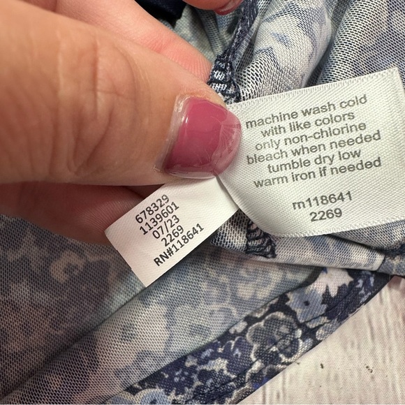 lane bryant Floral sheer flowy peasant blouse attached tank sz 18/20 feminine - Picture 7 of 7